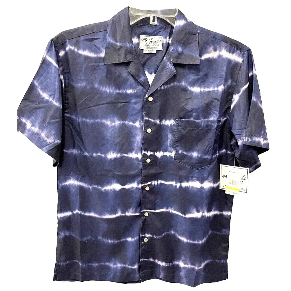 Trunks Surf & Swim Co. Mens size Medium Tye Dye‎ Button Down Shirt NWT Chest 42" - Picture 2 of 12